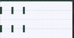 1kHz 200ms 신호를 1초 간격으로 3회 재생한 원음 엔벨롭 그래프