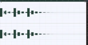 348ms 딜레이와 84% 감쇄율이 적용된 에코 엔벨롭 그래프