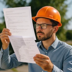 두 문서를 비교하는 엔지니어의 이미지