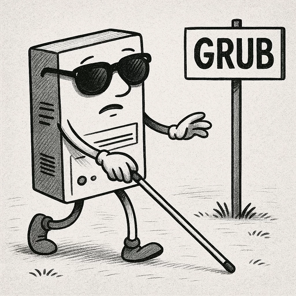 그래픽을 사용하지 않는 grub