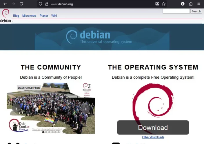 데비안 리눅스 공식 웹 사이트